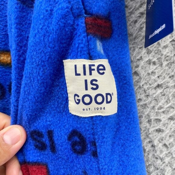 Good Life Sleeping PJ Boys Pants Medium Blue Dog Back Car Medium Weight Fleece - Picture 5 of 14